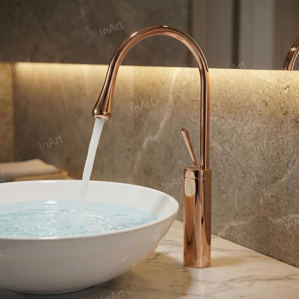 Chance Single Lever Basin Mixture ROSE GOLD 12”