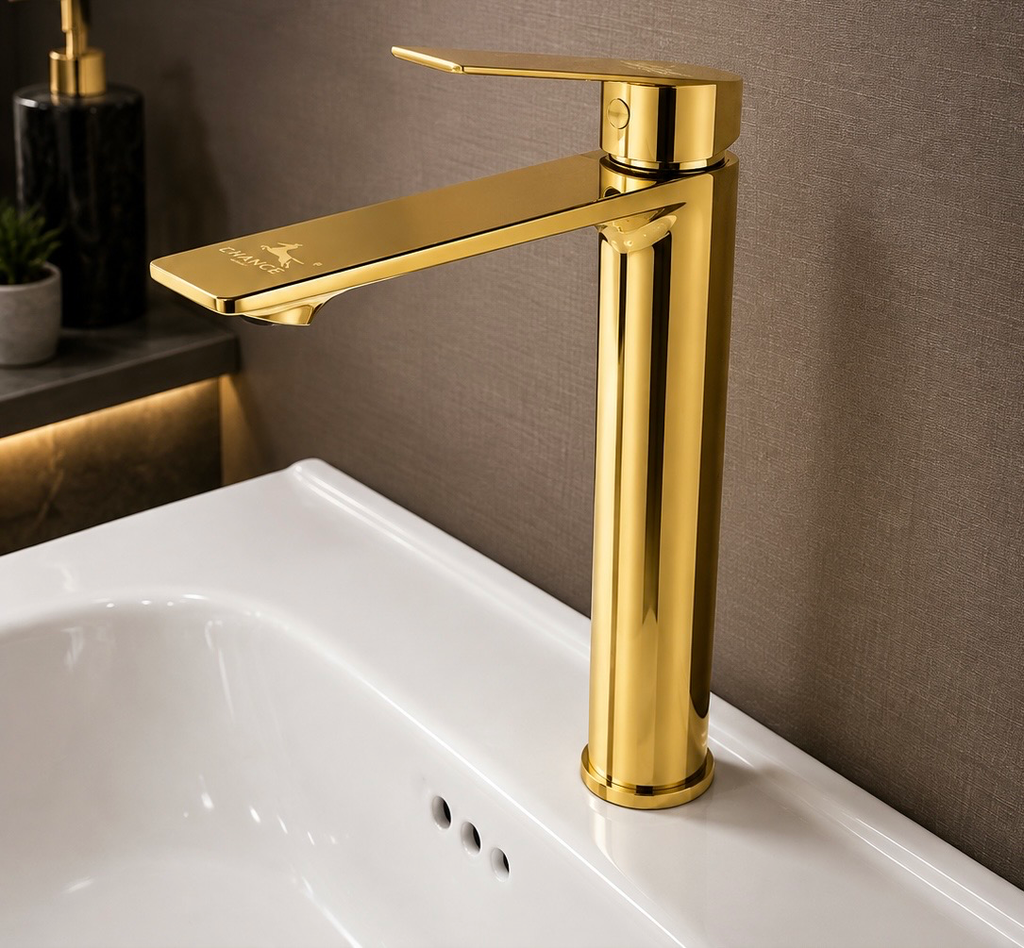 Chance Single Lever 1-6 Basin Mixer 12” GOLD
