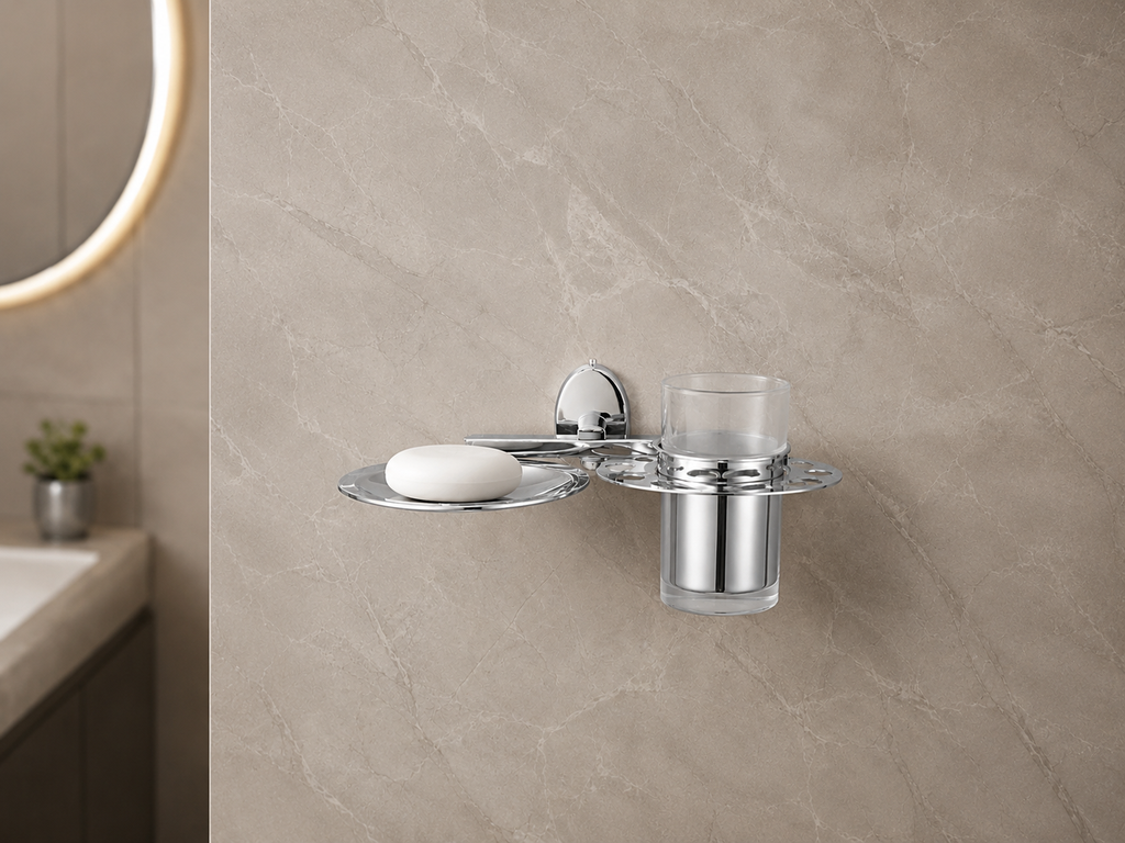 Chance Soap Dish + Tumbler OVEL