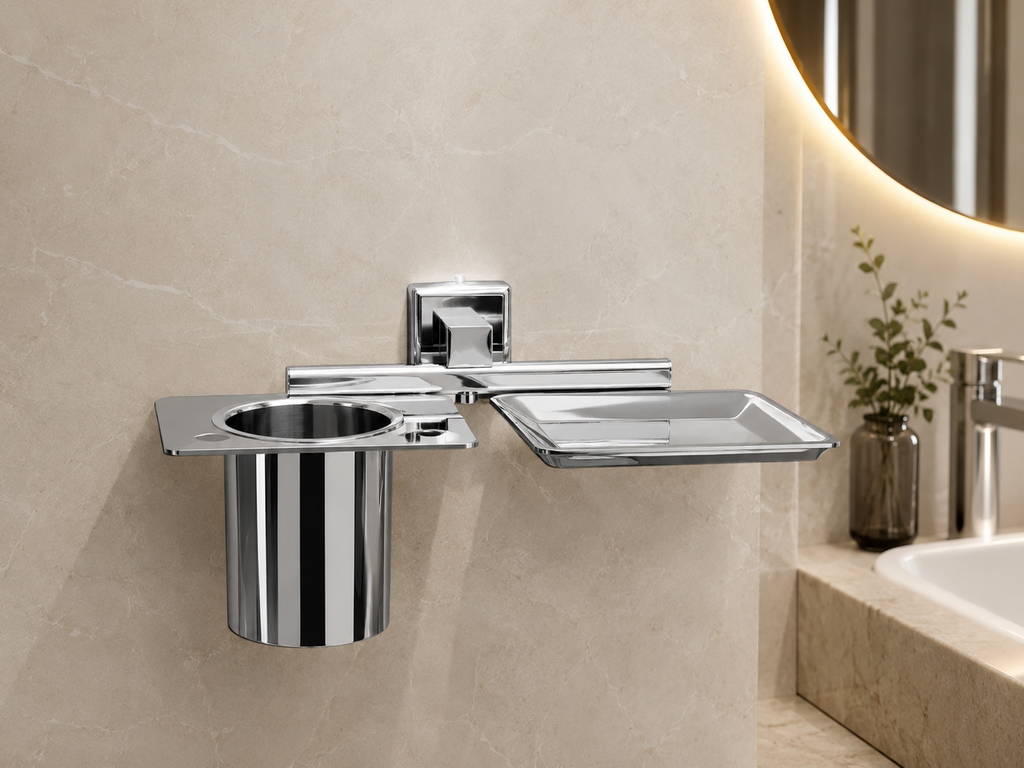 Chance Soap Dish + Tumbler SQUARE